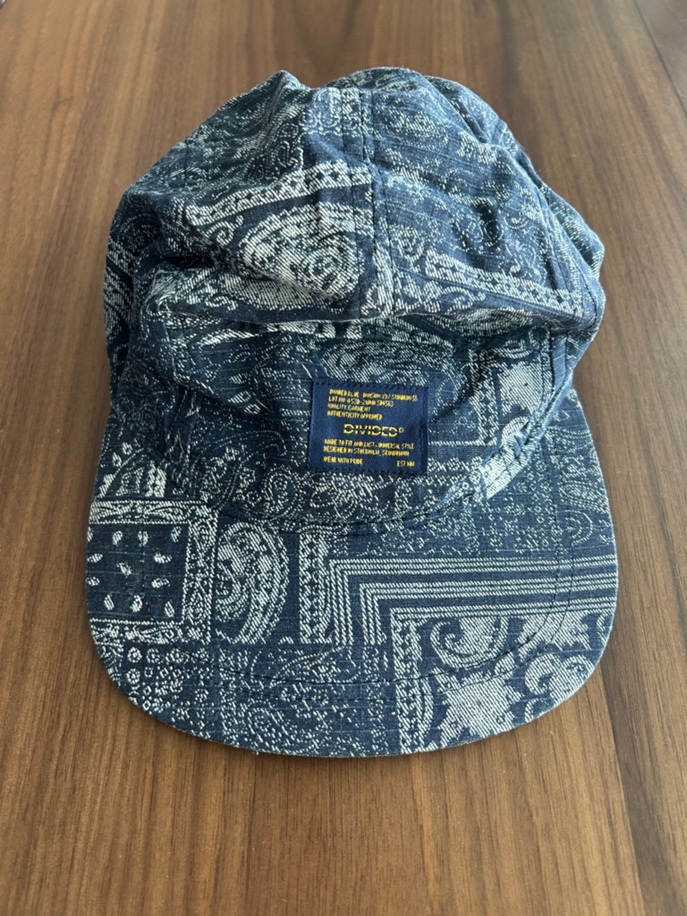Divided Blue Paisley-Print Denim Cap